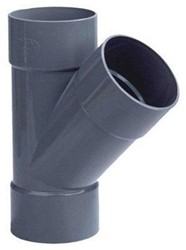 PVC T-stuk 45gr 3xMof, 125
